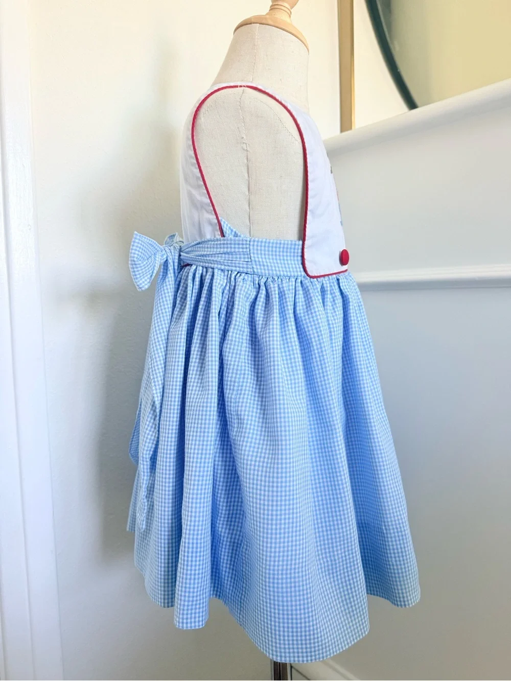 The Proper Peony Sailboat Embroidered Gingham Dress 3T